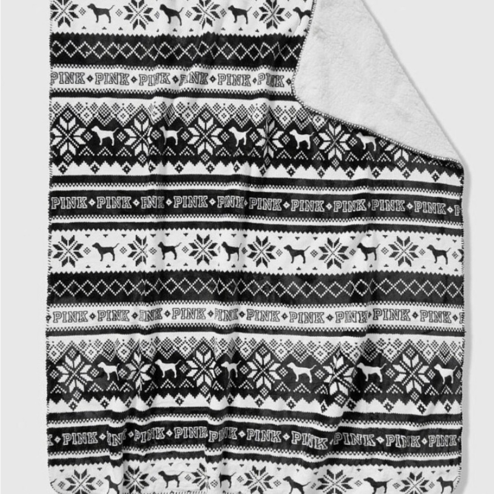 Victoria's Secret PINK Black and White Patterned Throw